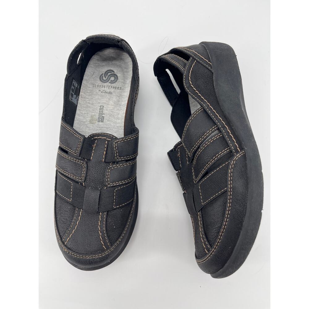 Clarks Cloudsteppers Sillian Stork Black Slip On Shoe Womens 6 Comfort Cushion